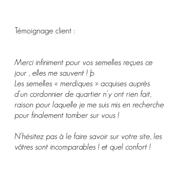 semelles témoignage