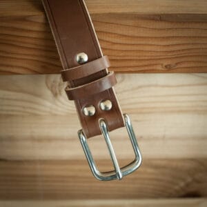 ceinture cognac inox